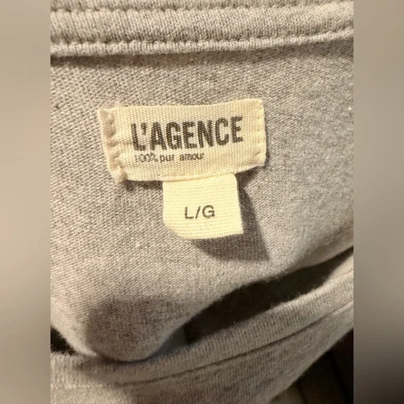 L'Agence Donna Crewneck Crop T-Shirt - L - Picture 4 of 5